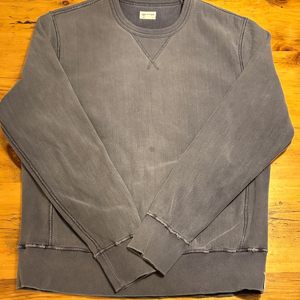 Todd Snyder Washed Blue Crewneck Sweater